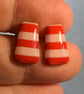 Mini Striped Stud Earrings - Image 2