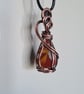 Natural Red Noreena Jasper & Copper Pendant Necklace Gift Crystal Jewellery  - Image 2