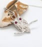  Ruby Owl Necklace Sterling Silver Hallmarked Handmade Gem Owl - Image 2