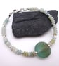 lampwork glass amazonite gemstone bracelet - Image 1