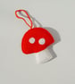 Orange toadstool hanging decoration, needlefelted  - Image 4