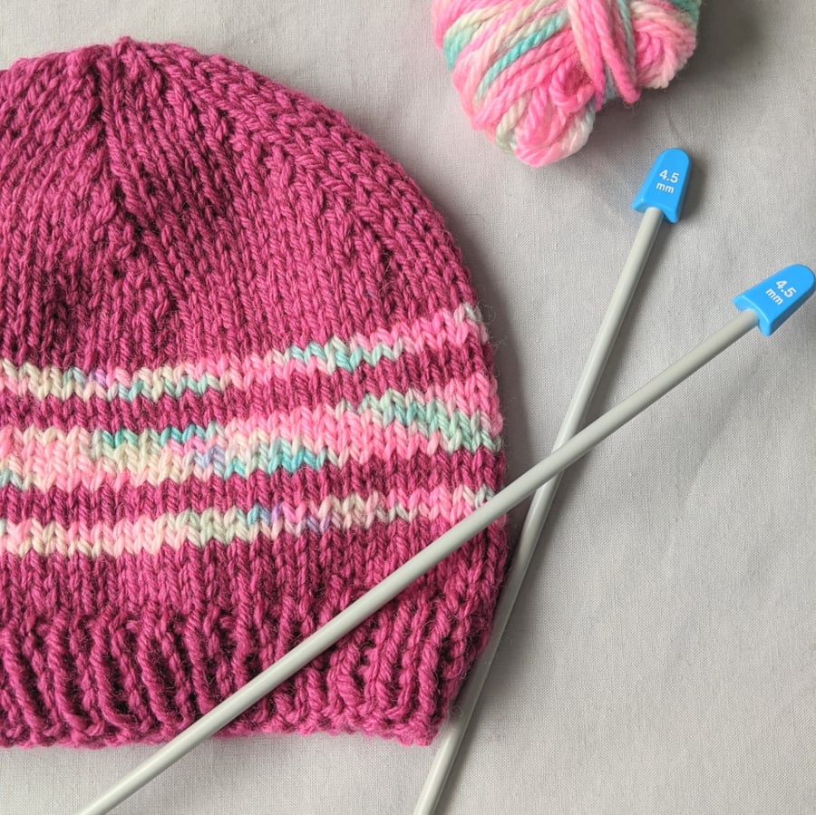 Raspberry pink child's hat - toddler size