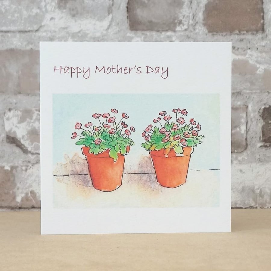 Mothers Day Card Flower Pots