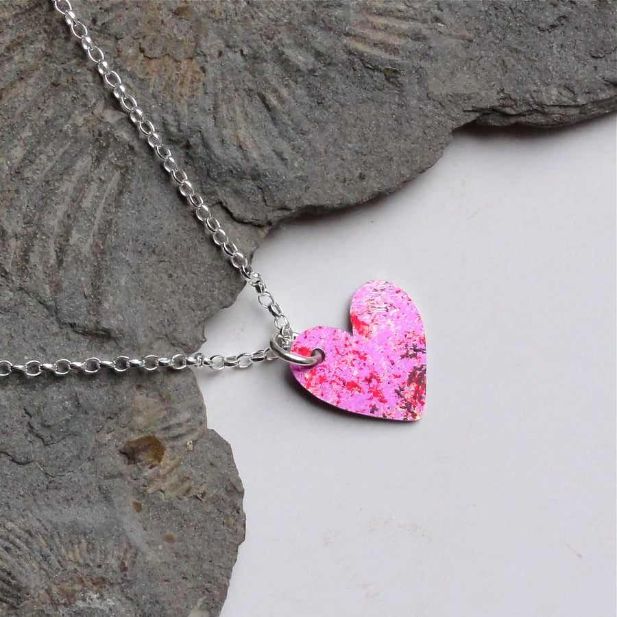 Tiny pink heart necklace