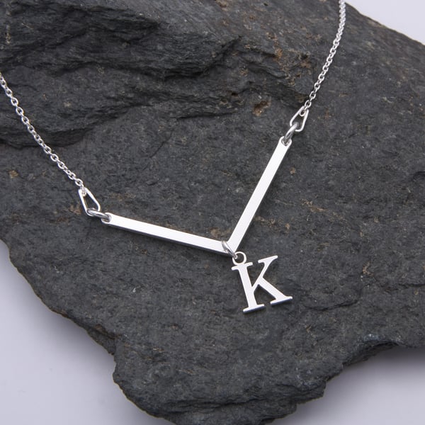 Wide Angle Bar Necklace with Personalisation option