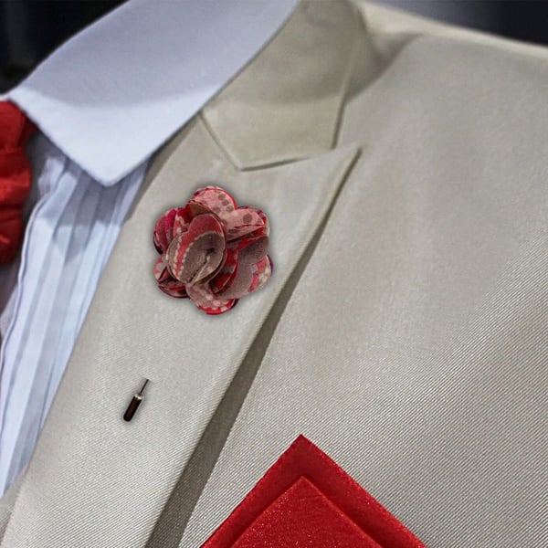 Flower Lapel Pin, Pink Flower, Wedding Buttonhole