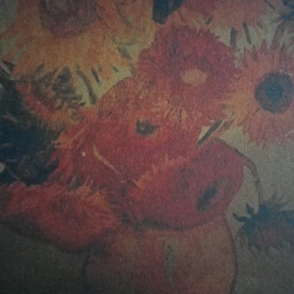 Van Gogh Sunflowers,A4 unframed , mounted, free hook & easel ,free shipping 6809