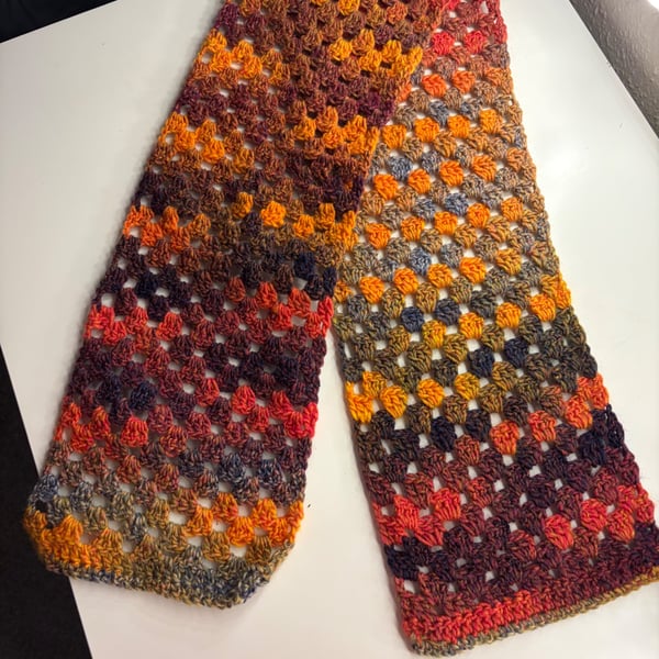 Handmade Crochet Autumn Scarf 