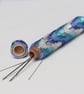 Long Beaded Wooden Needlecase in Waves Bargello Pattern - Image 4