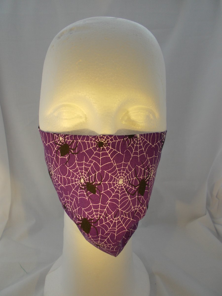 Adult Fabric Face Covering - Spider Web