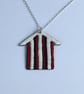 Hand Enamelled Broad Stripe Beach Hut Pendant  - Image 1
