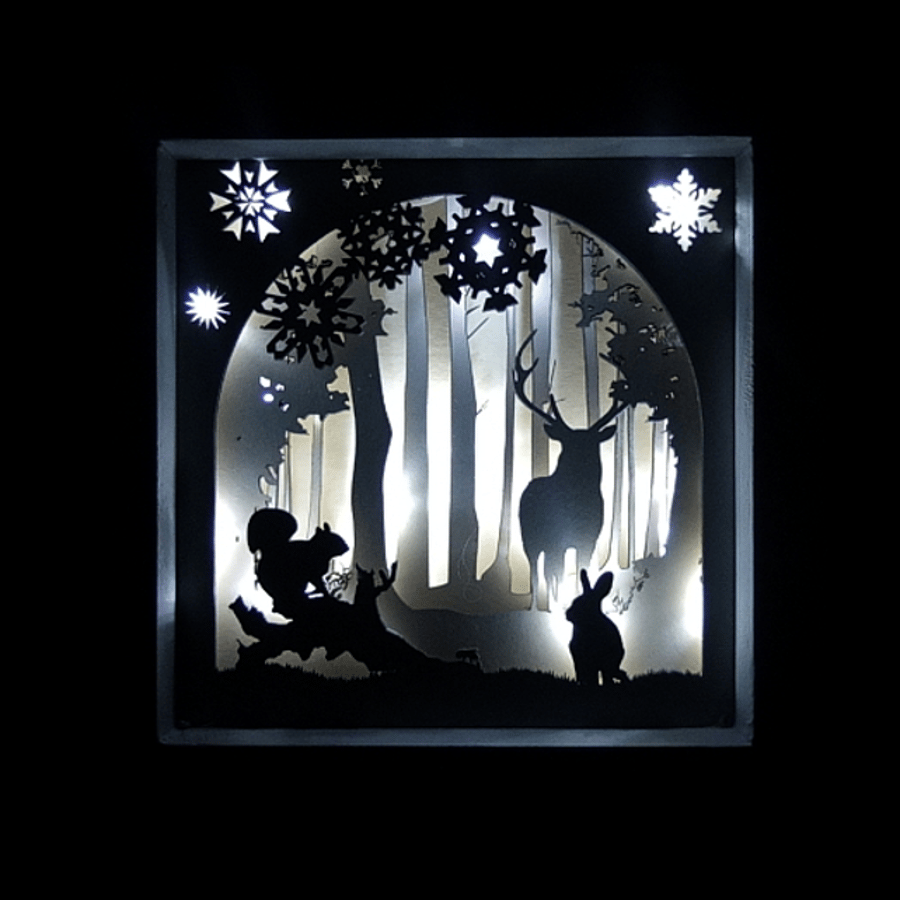 Winter Stag Scene - 3D Light Picture