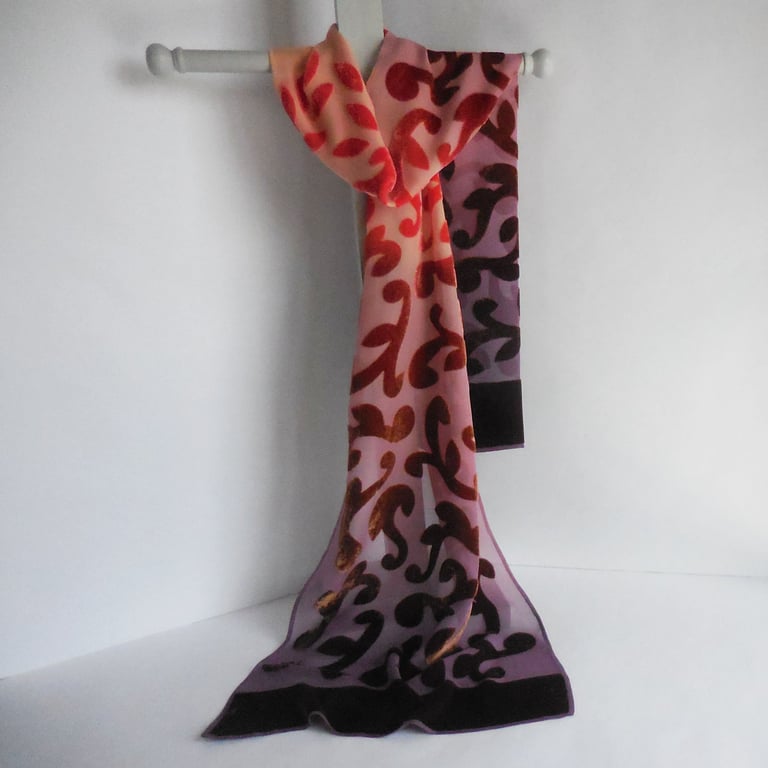 SUMMER SECONDS LIMITED EDITION SILK VISCOSE DEVORE VELVET SCARF