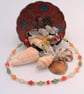 Alashan Stone, Micro Crystals and Seed Bead Necklace & Earrings, Gift for Her - Image 2