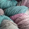 90g Hand-dyed Falklands Corridale Wool 4ply Teal Lavender