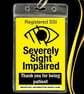 Severely Sight Impaired, Lanyard and Badge Holder., plus Medic form