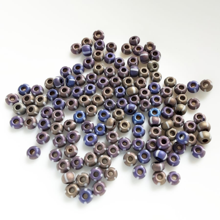 Striped Glass Seed Beads