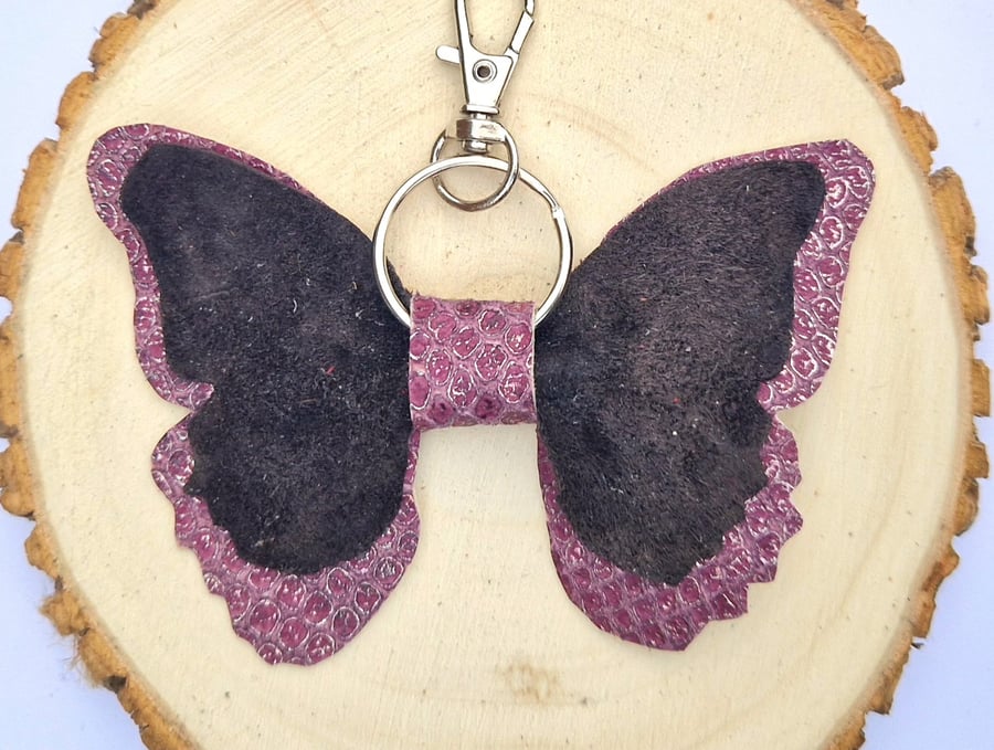 Leather Butterfly Bag Charm