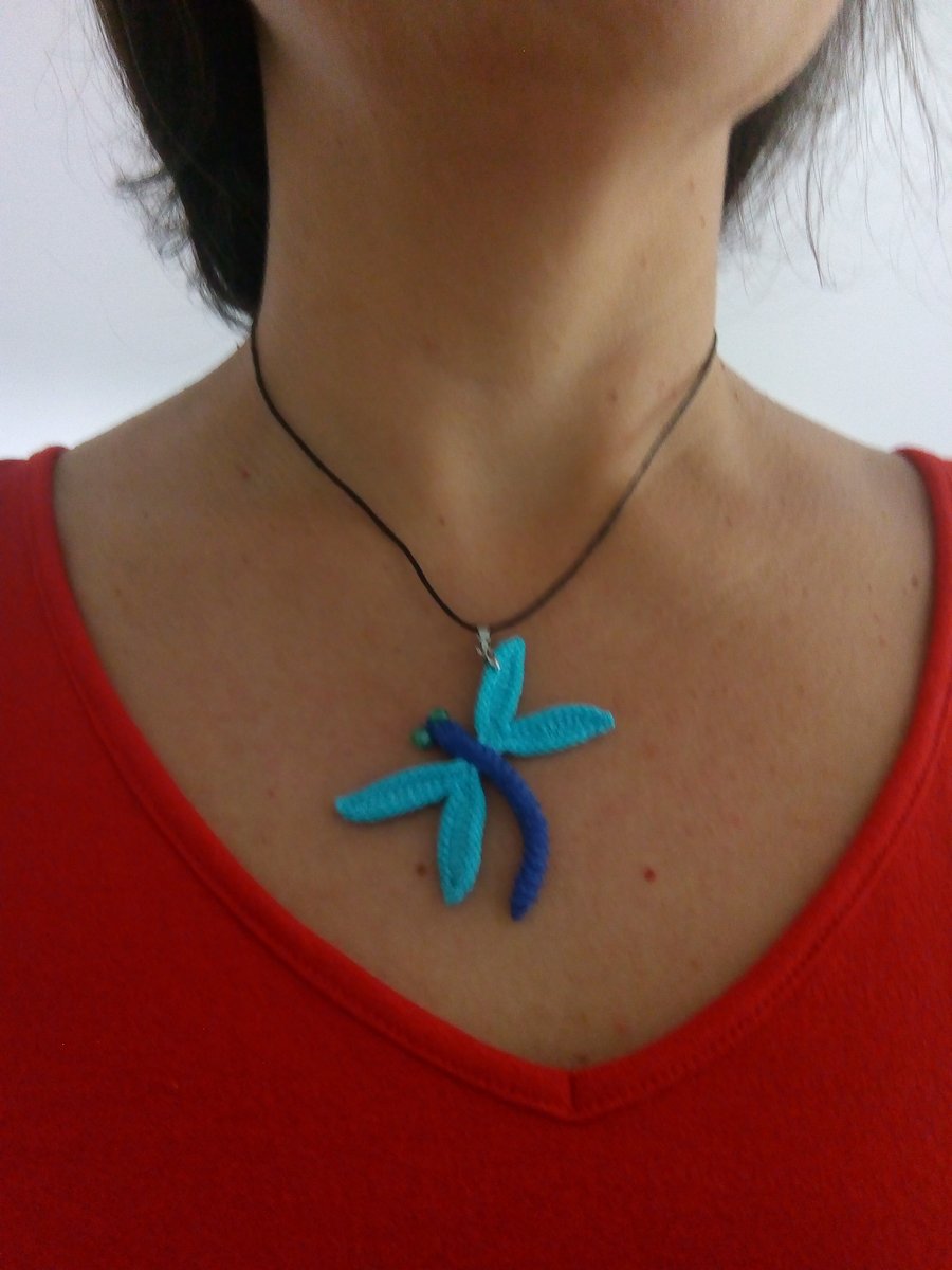 Blue Dragonfly necklace