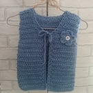 Crochet sleeveless baby cardigan, baby crochet cardi, baby clothes