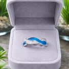 Sterling Silver Cremation Ashes Entwined Ring.