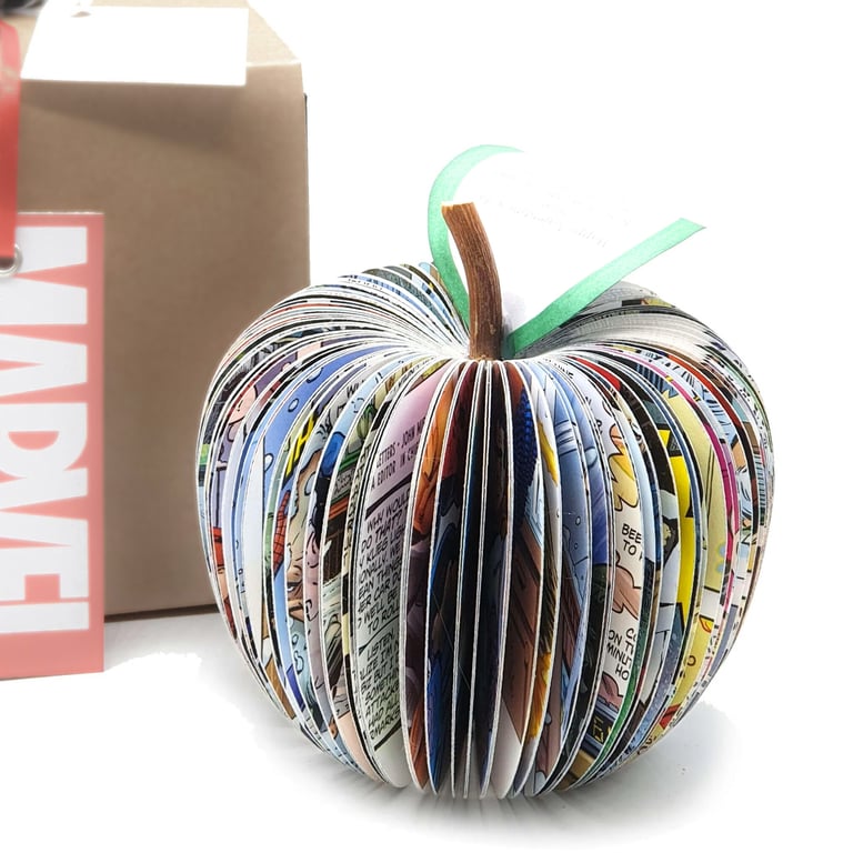 Personalised Superhero Apple – 4th Anniversary Gift Handmade From Comic Books