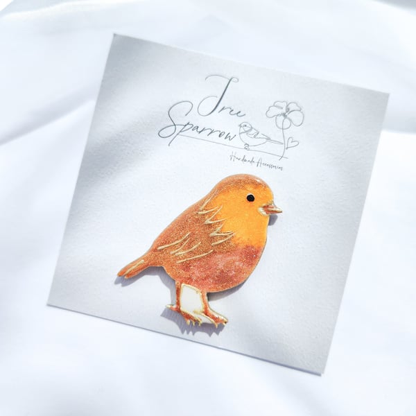 Hand-painted Bird Brooch