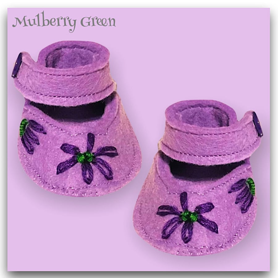 Reserved for Tina - Embroidered Lavender Shoes