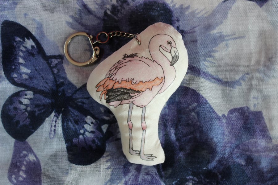 Flamingo Plush Keyring Bird Bag Charm Accessory