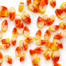 50g Orange, Yellow petal murrini made with Bullseye 90coe glass