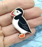 Puffin Pin Badge, Wooden Bird Brooch, Seabird Pin Badge - Image 2