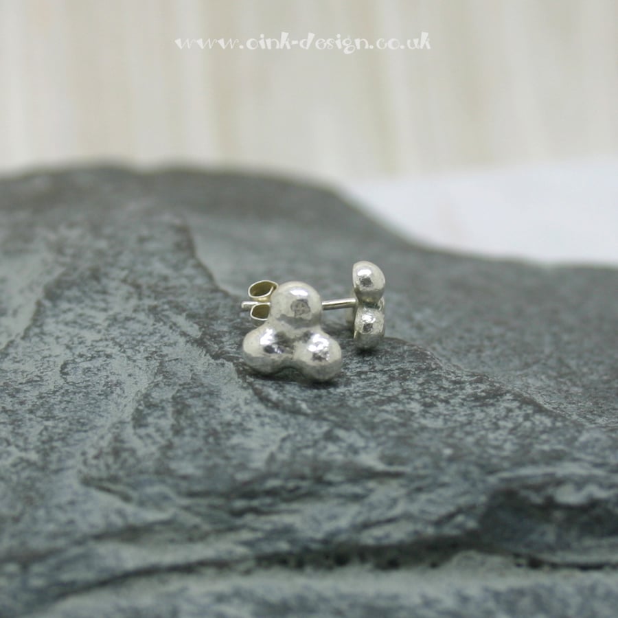 3 dots sterling silver stud earrings