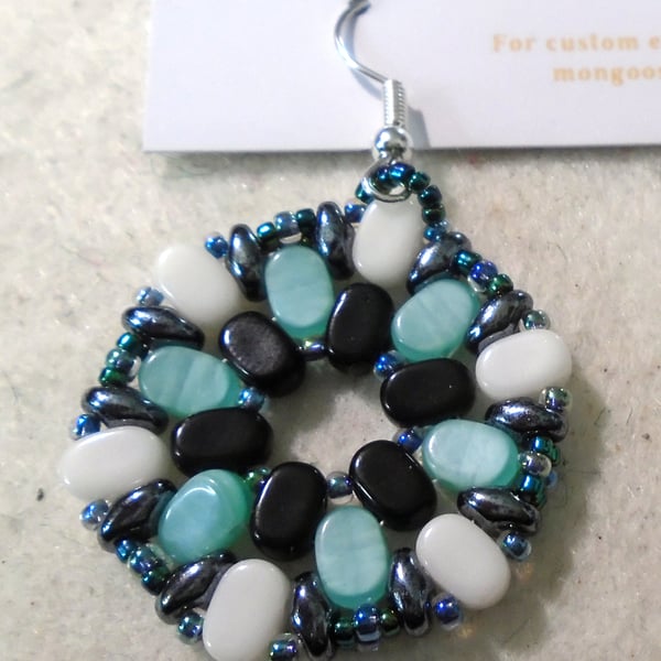 Hexagonal bead earrings (customisable)