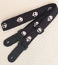 1 inch Wide Adjustable Ukulele Strap with Black and White Skulls - Image 5