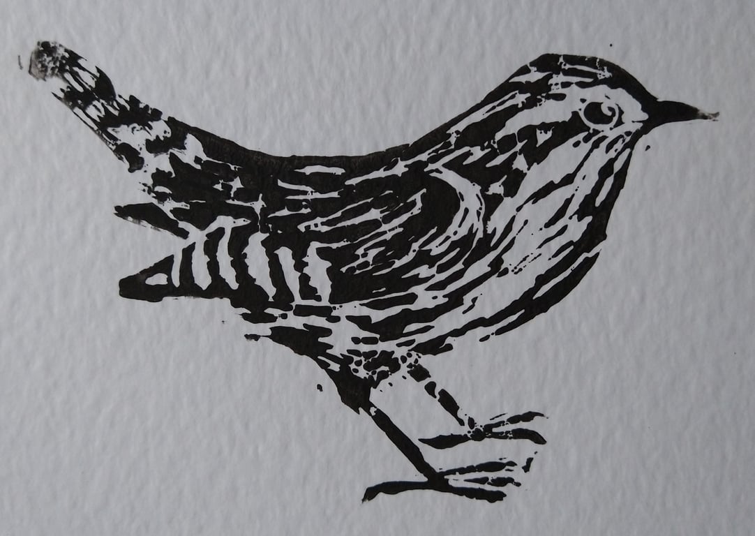Wren Lino Print (Mounted)