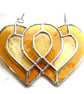 Golden Wedding Anniversary Heart  Stained Glass Suncatcher Entwined