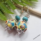 Hand Made Polymer Clay Beads & Howelite Earings.