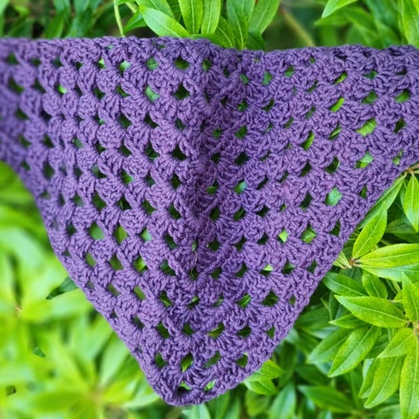 Purple Crochet Bandana