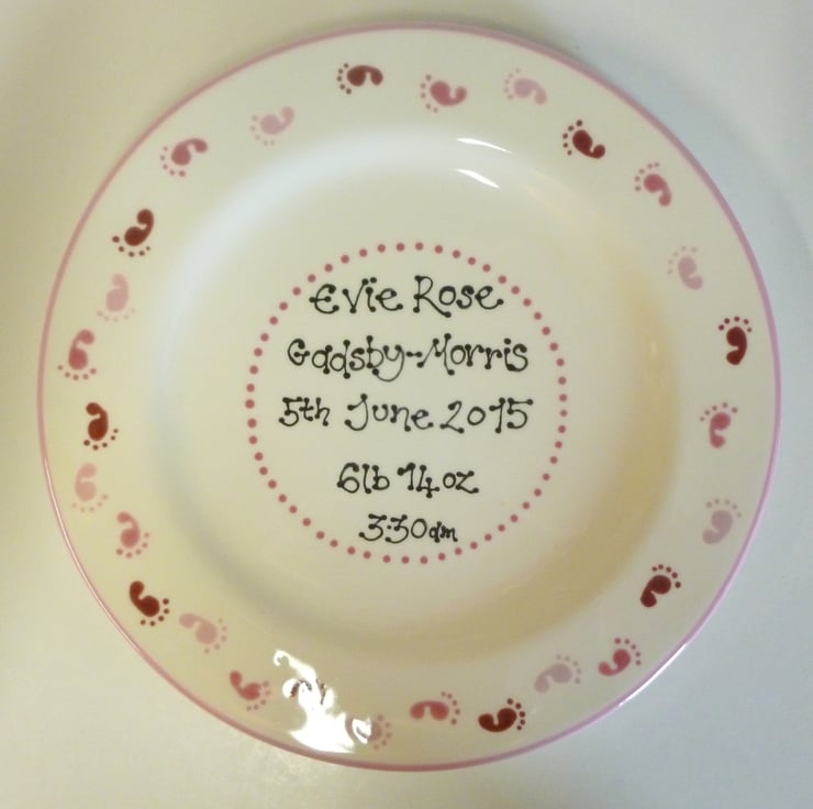 Personalised Commemorative Birth Plate Folksy
