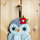 Hand Stitched Owl. Hanging Decorations. Felt Decorations. Owl Decoration. Owls.