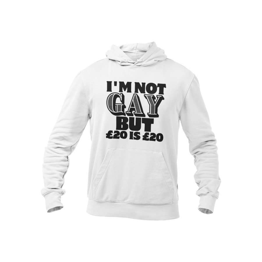 I'm Not Gay But 20 pound is 20 pound - novelty funny gay Hoodie