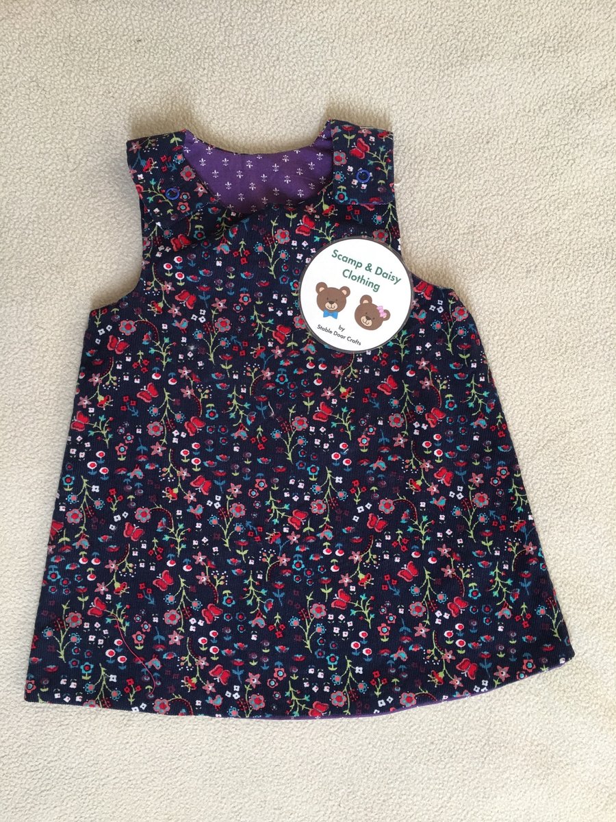 Age 3 month reversible pinafore dress- floral