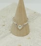 Silver Wishbone Ring with Polished Silver Drop