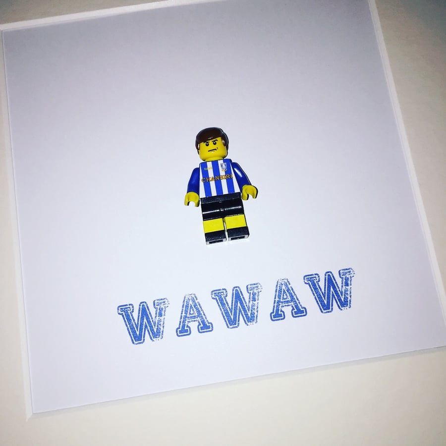 SHEFFIELD WEDNESDAY - Framed custom Lego minifigure - Footballer