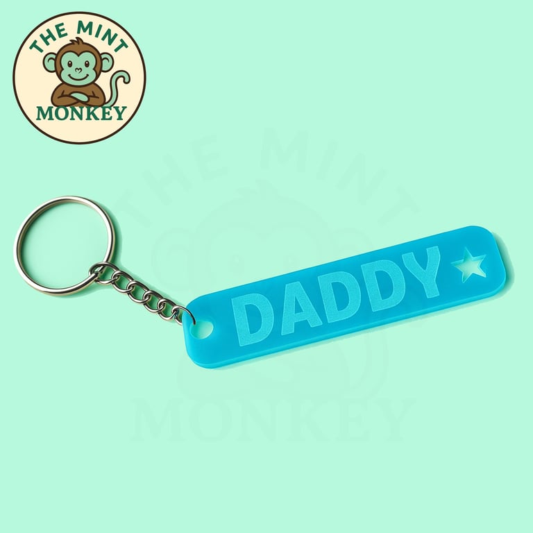 Personalised Acrylic Name Keychain: Custom Engraved Keyring, Handmade in UK