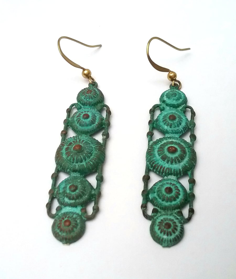 Bohemian Verdigris Earrrings 