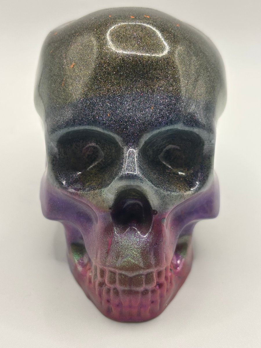 Resin Galaxy Skull Ornament 