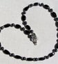 Black Agate & Black Hematite Gemstone Statement Beaded Gothic Necklace - Image 3