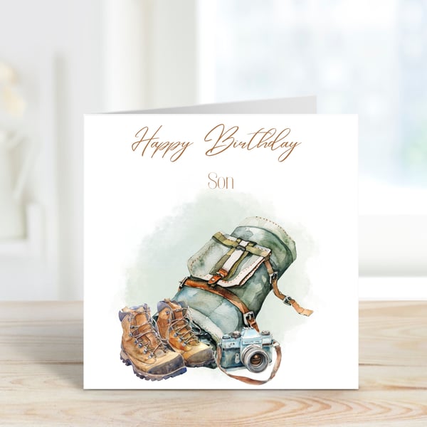 Camping Son Birthday Card