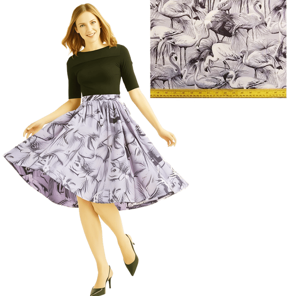 1950s Vintage Retro Rockabilly Circle Skirt Big Flamingo print sizes 10-26 